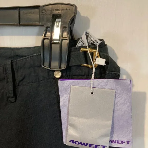 40weft women's size 48 IT dark navy linen blend adjustable cargo pants 34x33 - Picture 3 of 10